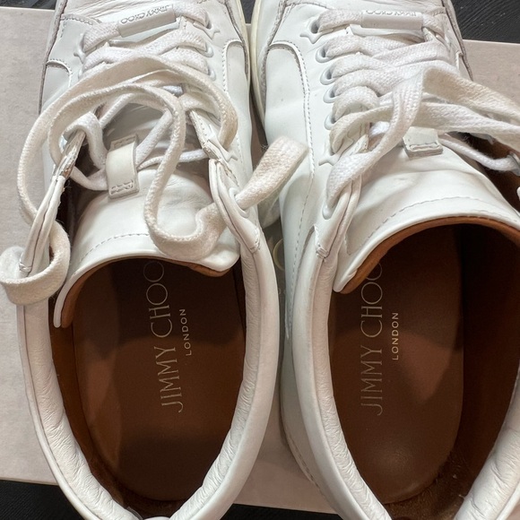 Jimmy Choo Miami White Leather Logo Tag Nneakers - Picture 15 of 16